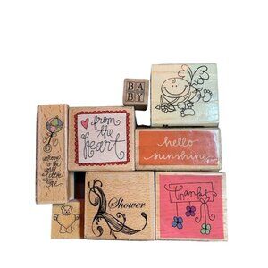 Rubber Stamp Craft Lot Studio G & Craft Smart Baby Heart Unicorn Sunshine Variet